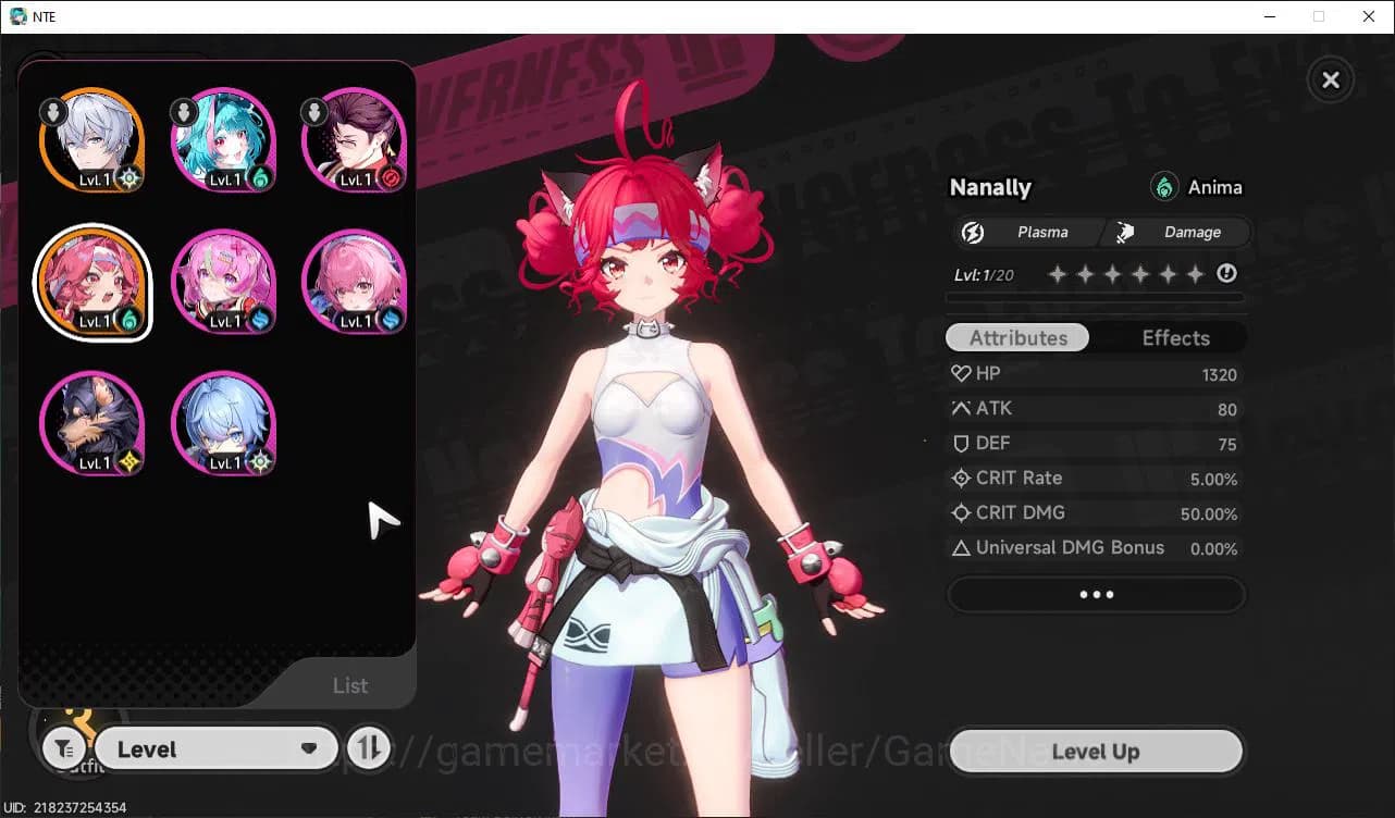 Neverness to Everness Accounts GLOBAL EU| HL 3| 1 SSR Limited Meta Nanally + Skin image 1