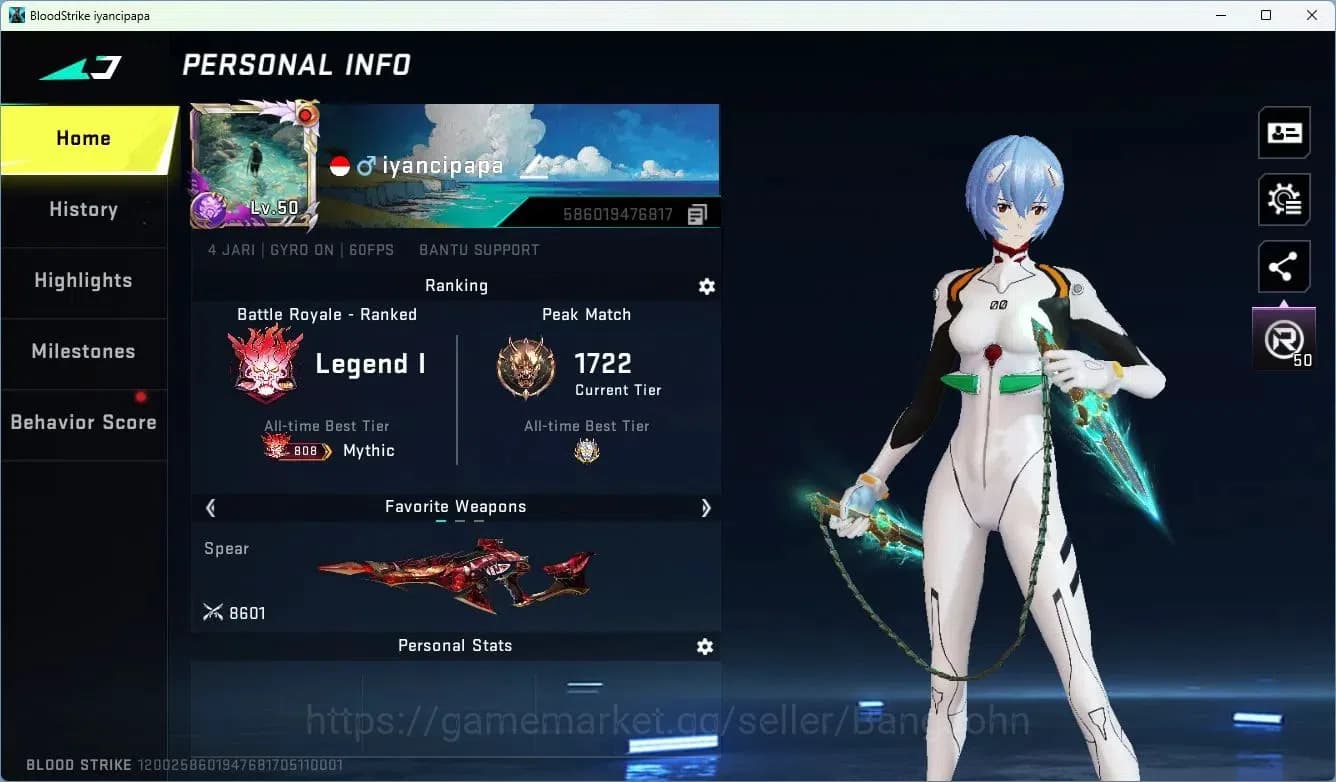 Blood Strike Accounts ASIA | 7 Collab Skins | 9 Limited Skins | 10 Legen image 2