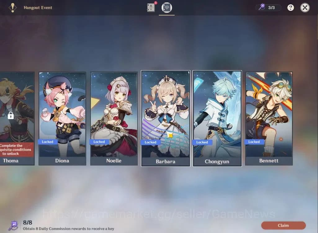 Genshin Impact Accounts ASIA|AR 50|1 Limited+1(*5Weapon)|Flins,Varka,Skrik image 13
