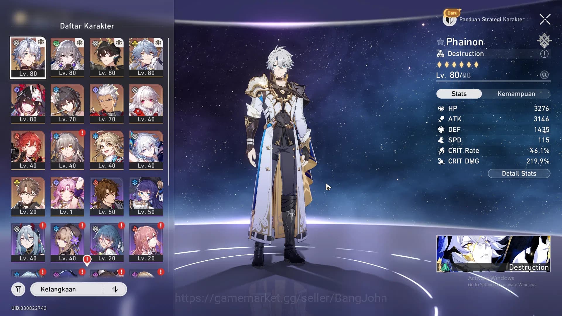 Honkai Star Rail Accounts ASIA|TL 65|8 limit|Phainon E4+sign,DanHeng PT,Sund image 2
