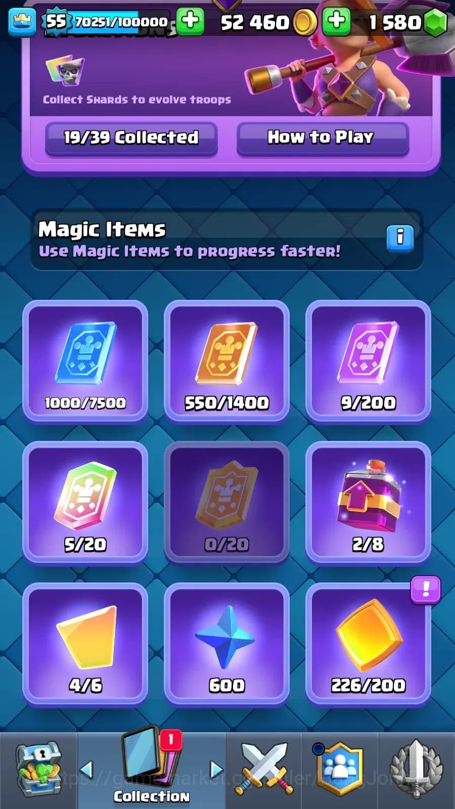 Clash Royale Accounts Lv 55|Trophy 9500|KTL 15|Limited Skin|Max 1-Card 1 image 3