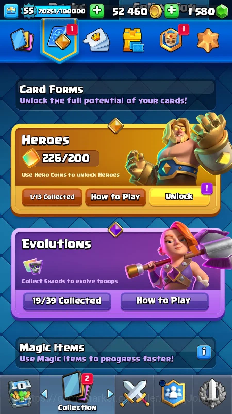 Clash Royale Accounts Lv 55|Trophy 9500|KTL 15|Limited Skin|Max 1-Card 1 image 4