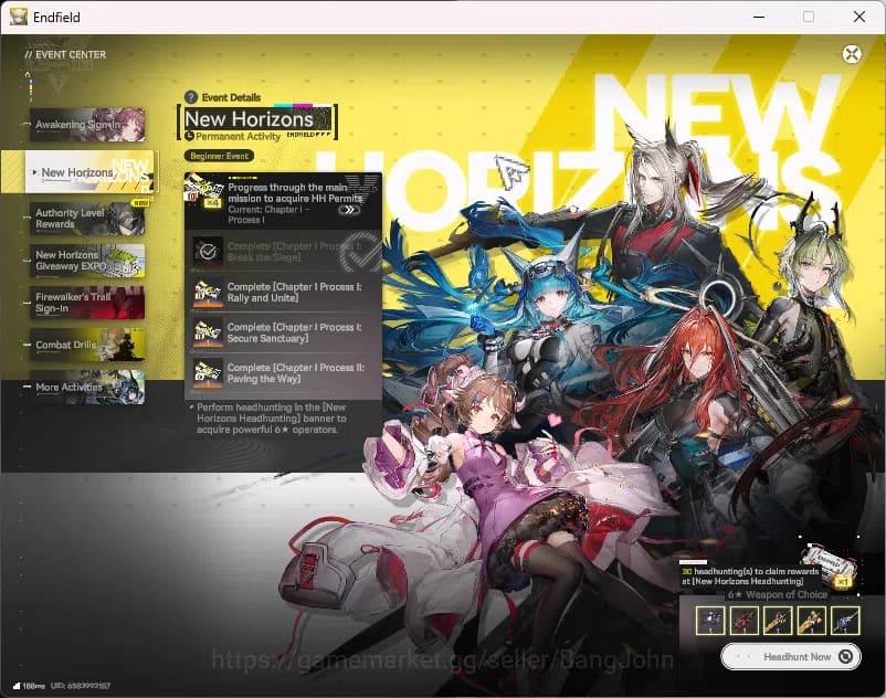 Arknights: Endfield Accounts "Starter Fresh | NA/EU | New Horizons On | Day 2 S image 7