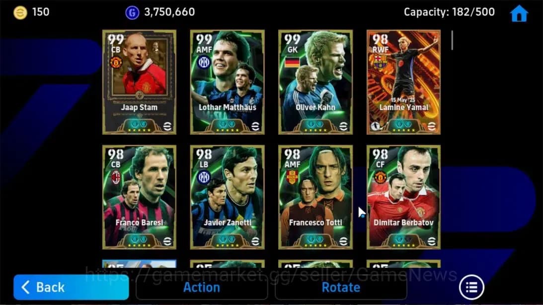 eFootball Accounts Android|Jaap Stam,Lothar Matthausm,Dimitar Berbato image 5