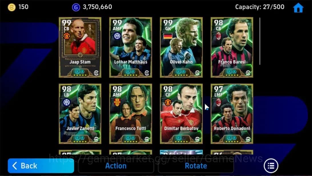 eFootball Accounts Android|Jaap Stam,Lothar Matthausm,Dimitar Berbato image 9