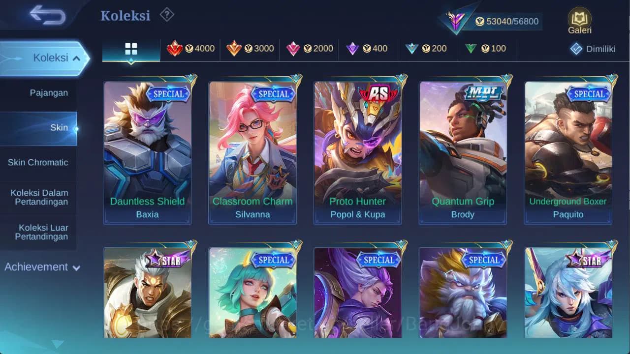 Mobile Legends: Bang Bang Accounts hero 110 skin 228 sanrio florin, KOF karina, risin image 12