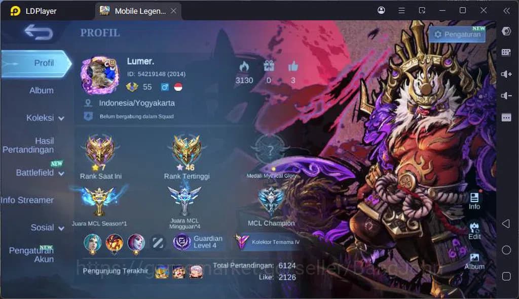 Mobile Legends: Bang Bang Accounts Global|Hero 132|Skin 200|Legend Franco+Gord,KP Tha image 1