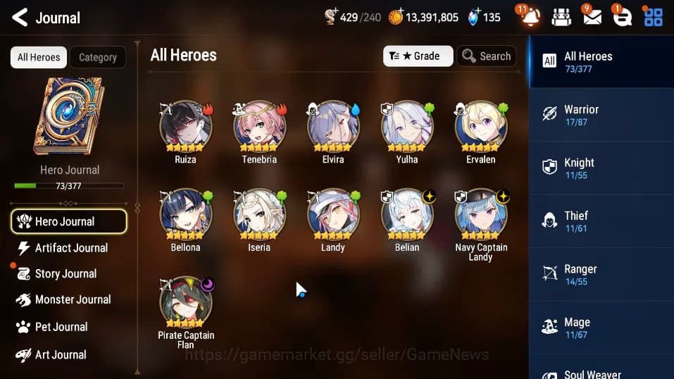 Epic Seven Accounts GLOBAL UNVERIF|New Era|3 ML(Belian,PC Flan,NV Land image 19