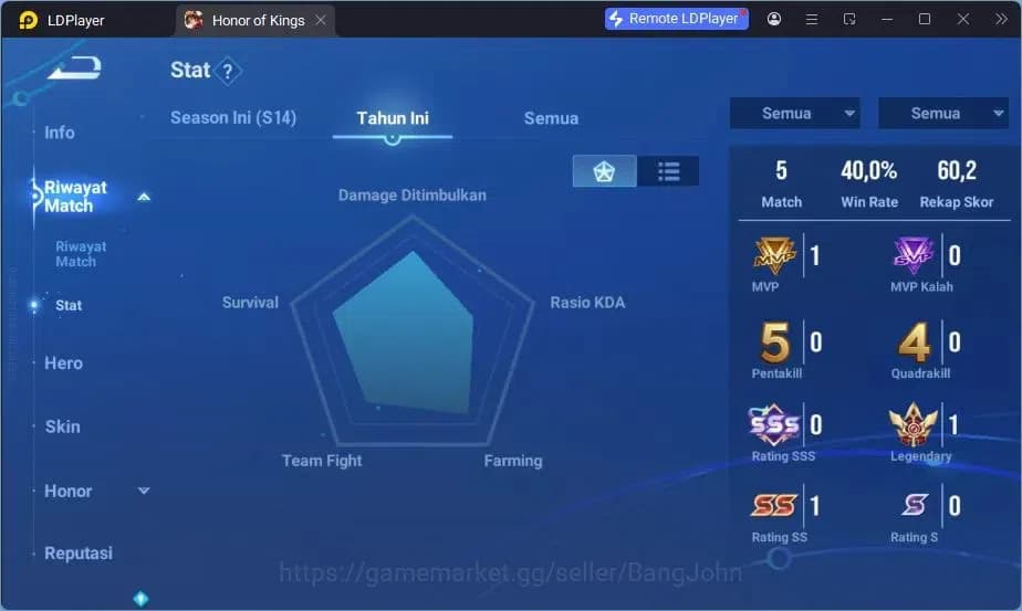 Honor of Kings Accounts GLOBAL|91HR|51SK|LNY2024 DaQiao|Legend LadySun|LSM image 3