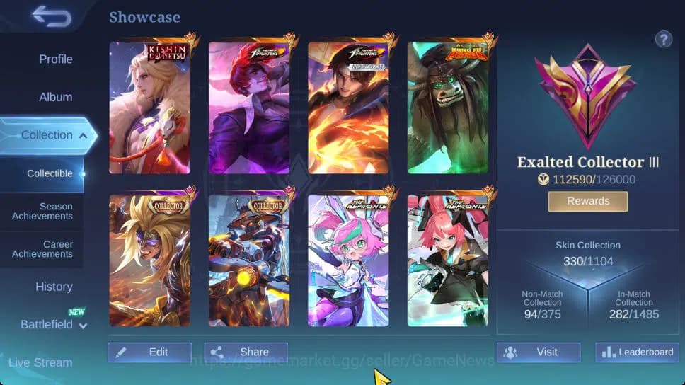 Mobile Legends: Bang Bang Accounts Hero 132|Skin 330|High Glory 71|Kishin-Lancelot,KO image 1