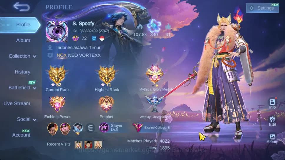 Mobile Legends: Bang Bang Accounts Hero 132|Skin 330|High Glory 71|Kishin-Lancelot,KO image 3