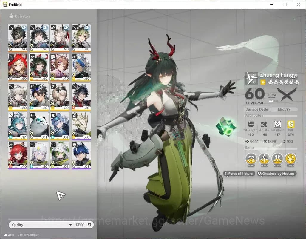 Arknights: Endfield Accounts ASIA|Lv53|5 SSR(2Limited)+16(*6WEP)|[Zhuang Fangyi image 2
