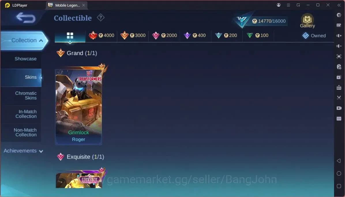 Mobile Legends: Bang Bang Accounts GLOBAL Hero 65 Skin 70|Transformers Roger|Luckybox image 7