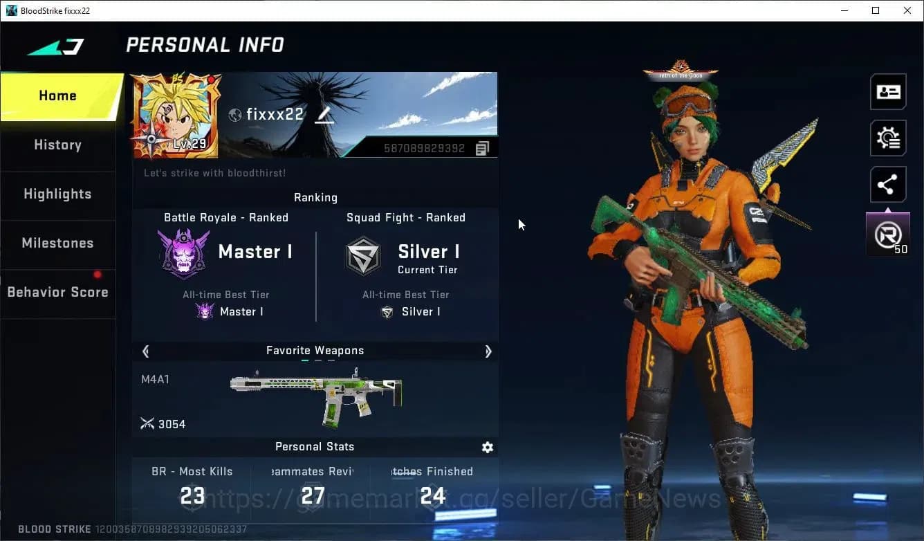 Blood Strike Accounts ASIA|ETERNAL Deser Eagle-Scorpion+Collab 7 DS QBZ9 image 2