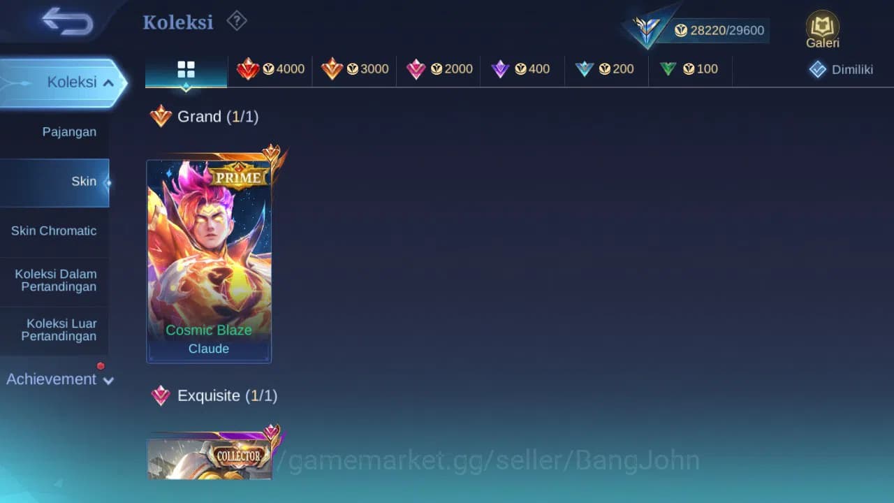 Mobile Legends: Bang Bang Accounts GLOBAL Hero 69 Skin 115 Prime Claude | CC Nata | P image 1