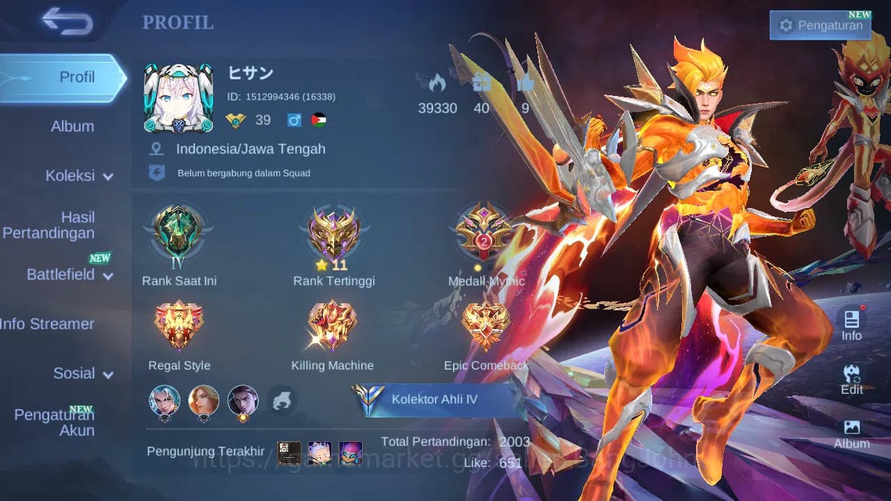 Mobile Legends: Bang Bang Accounts GLOBAL Hero 69 Skin 115 Prime Claude | CC Nata | P image 15