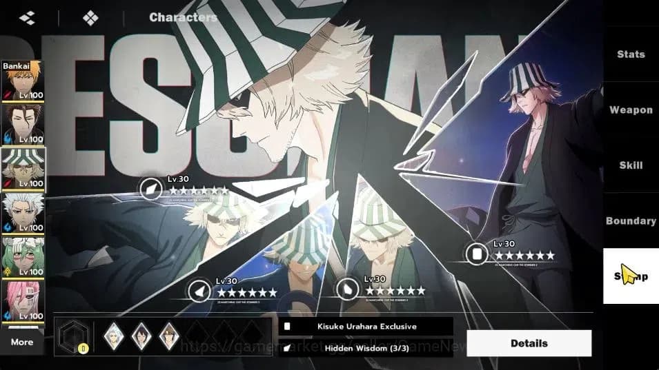 BLEACH: Soul Resonance Accounts NuverseSEA|LV 76|15 SSR [(IchigoB2,AizenB1,Urahara image 14