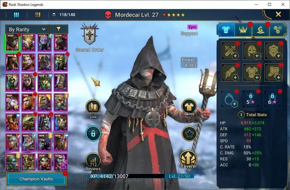Raid: Shadow Legends Accounts Lv71 2,7M Power|1 Mythic(Lady Mikage)|37 Legend(Ra image 6