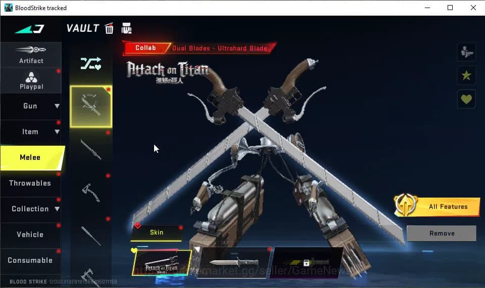 Blood Strike Accounts ASIA|Melee Collab AOT Dual Blades-Ultrahard Blade| image 13