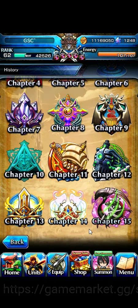 Grand Summoners Accounts Global|Rank 62|1,2k cc|12 Ascend+9 TW|[Roy,B Milim image 10