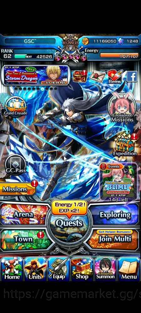 Grand Summoners Accounts Global|Rank 62|1,2k cc|12 Ascend+9 TW|[Roy,B Milim image 14