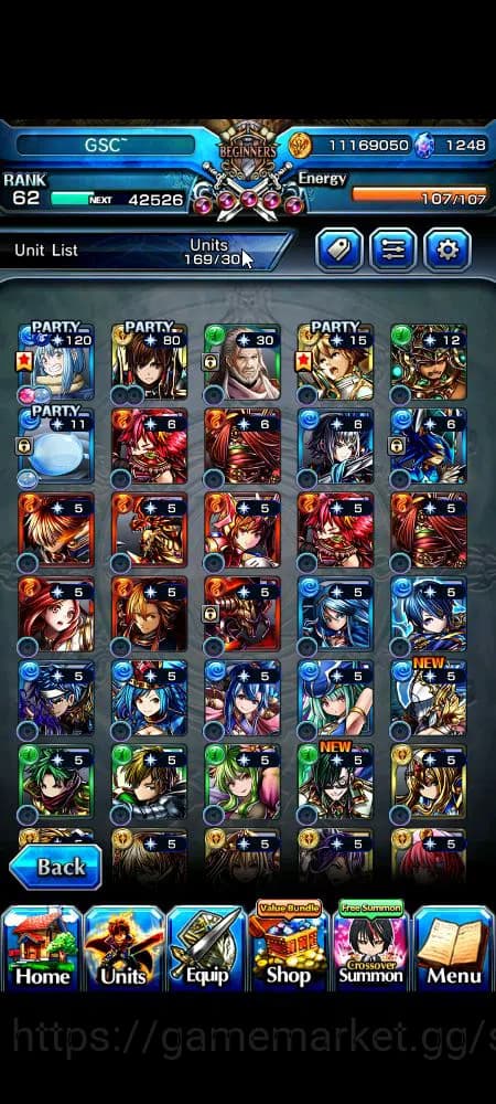 Grand Summoners Accounts Global|Rank 62|1,2k cc|12 Ascend+9 TW|[Roy,B Milim image 17