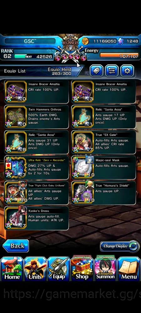 Grand Summoners Accounts Global|Rank 62|1,2k cc|12 Ascend+9 TW|[Roy,B Milim image 2