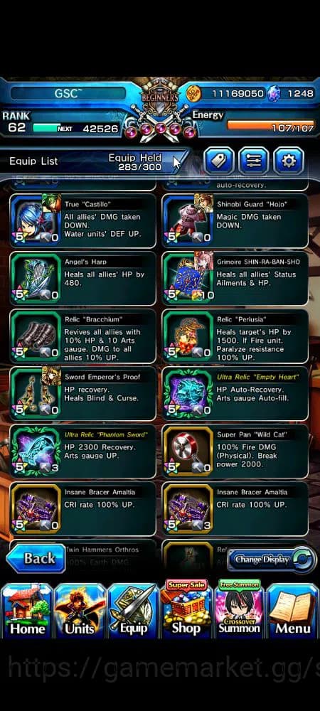 Grand Summoners Accounts Global|Rank 62|1,2k cc|12 Ascend+9 TW|[Roy,B Milim image 3