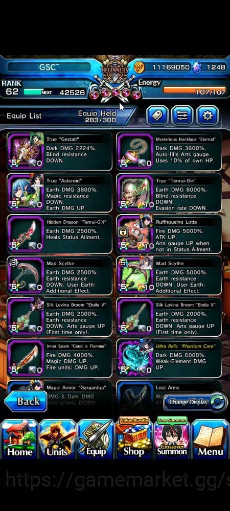 Grand Summoners Accounts Global|Rank 62|1,2k cc|12 Ascend+9 TW|[Roy,B Milim image 5