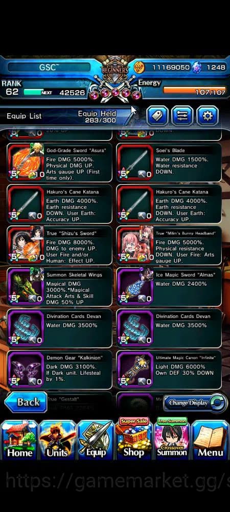 Grand Summoners Accounts Global|Rank 62|1,2k cc|12 Ascend+9 TW|[Roy,B Milim image 6