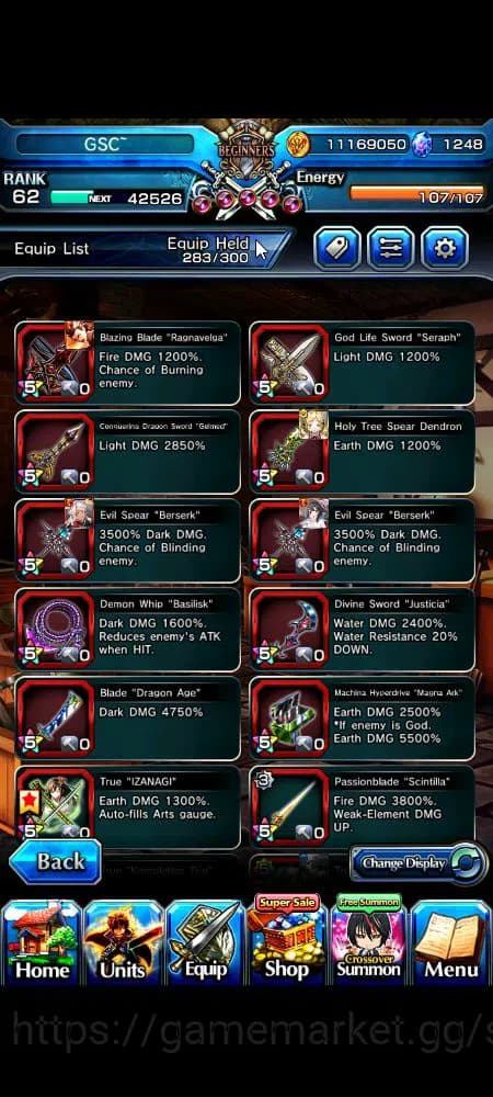 Grand Summoners Accounts Global|Rank 62|1,2k cc|12 Ascend+9 TW|[Roy,B Milim image 8