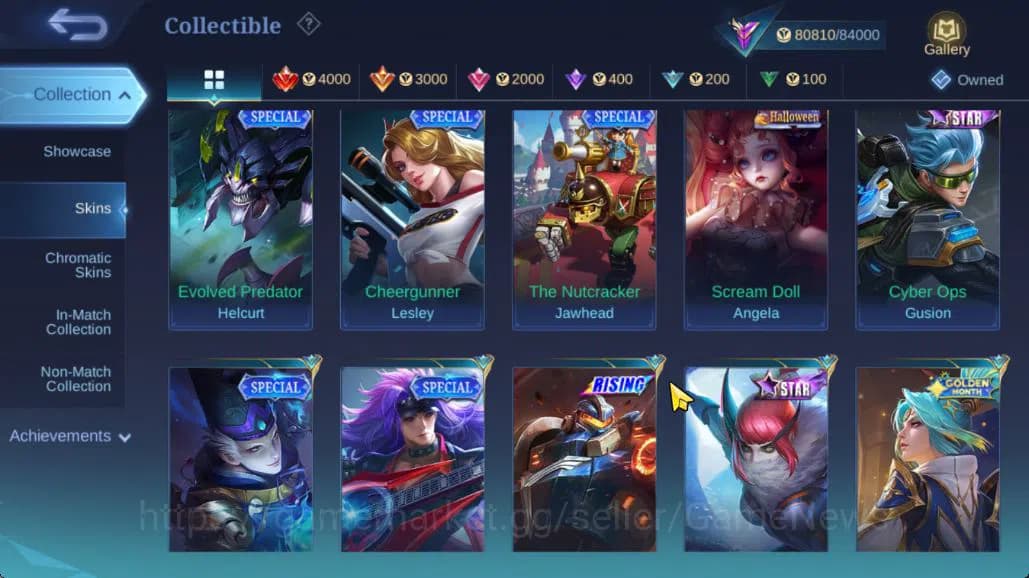 Mobile Legends: Bang Bang Accounts Hero 132|Skin 310|High Glory 65|Gusion Legend,Prim image 17