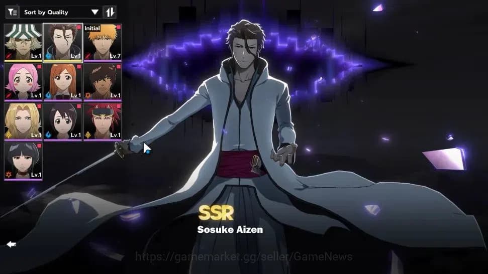 BLEACH: Soul Resonance Accounts A PLUS EU |Fresh Starter LV 3|2 SSR Sosuke Aizen, image 1