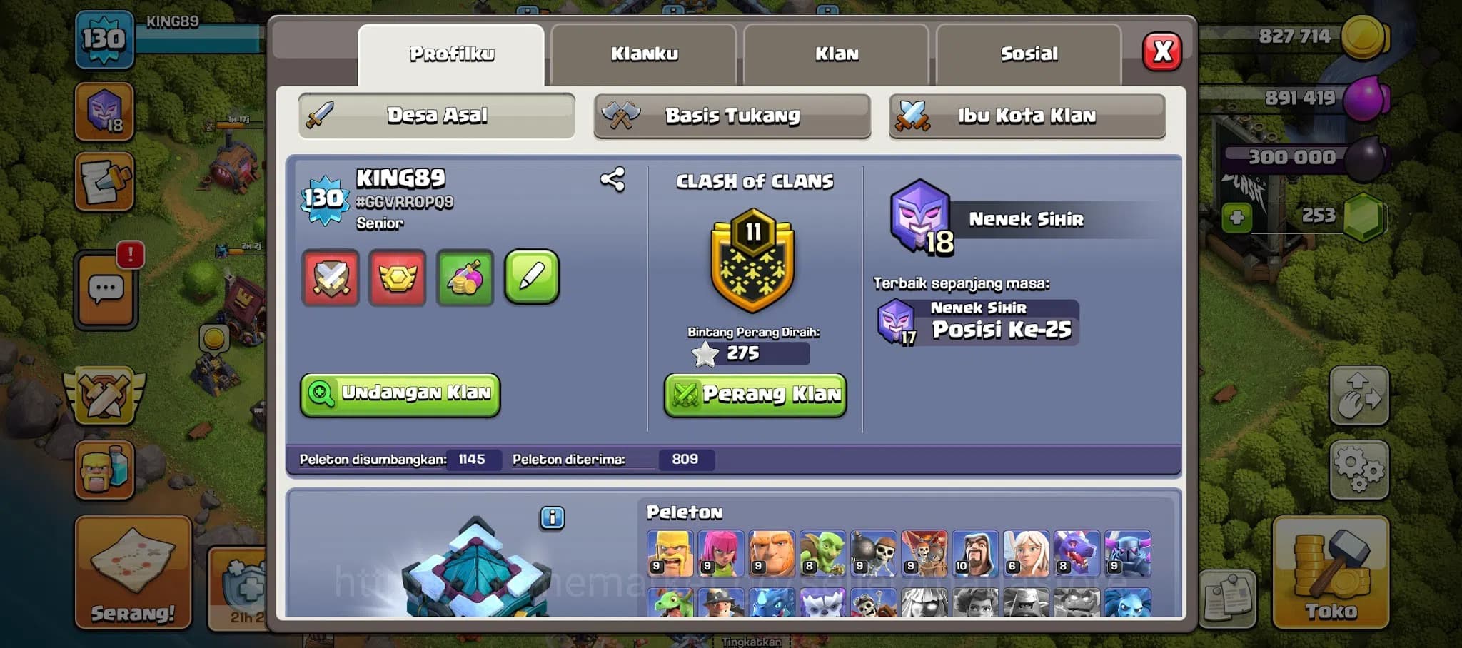 Clash of Clans Accounts TH13 MAX AQ Lvl 75, GW Lvl 50, RC Lvl 25 Heroes, E image 1