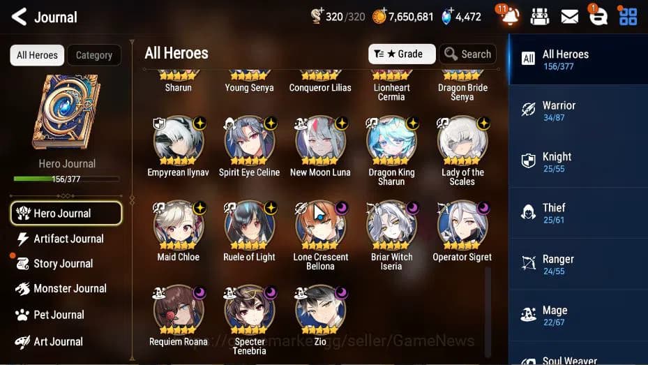 Epic Seven Accounts Global Unverif|New Era|16 ML(LOT Scales,NM Luna, R image 17