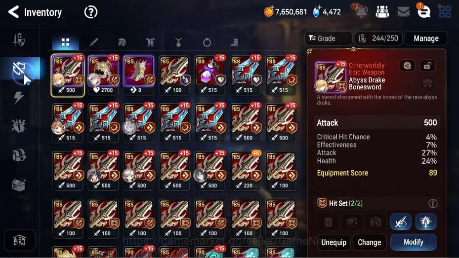 Epic Seven Accounts Global Unverif|New Era|16 ML(LOT Scales,NM Luna, R image 6