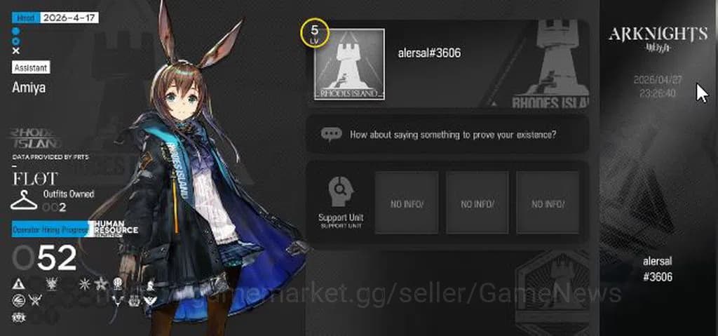 Arknights Accounts Lv 5 | 52 OP+2 Skin | 5 Char *6 |Parmanix The Prer image 1