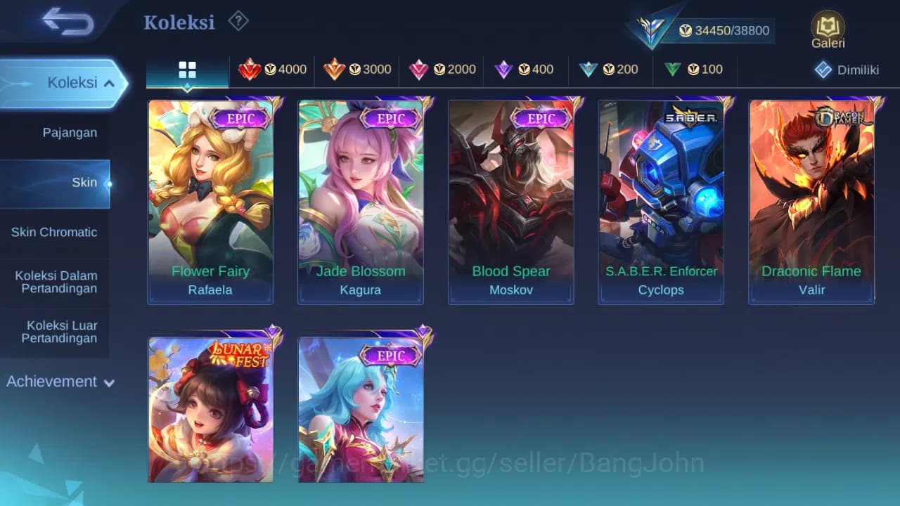 Mobile Legends: Bang Bang Accounts GLOBAL Hero 130 Skin 174 | KOF Karina | CC Nata | image 11