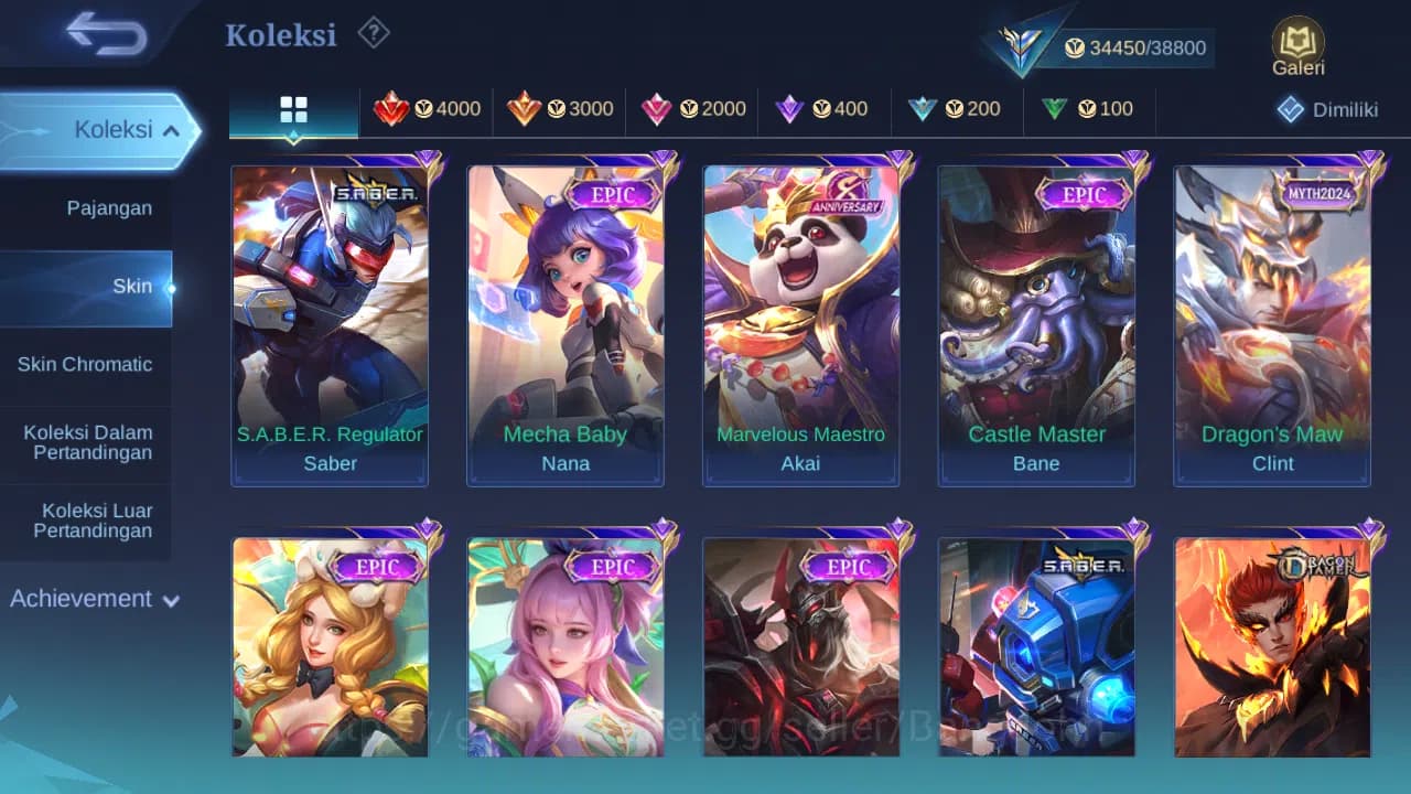 Mobile Legends: Bang Bang Accounts GLOBAL Hero 130 Skin 174 | KOF Karina | CC Nata | image 12