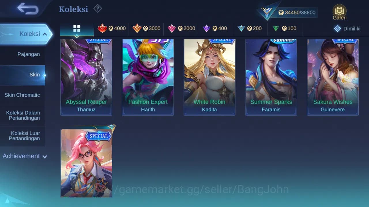 Mobile Legends: Bang Bang Accounts GLOBAL Hero 130 Skin 174 | KOF Karina | CC Nata | image 8