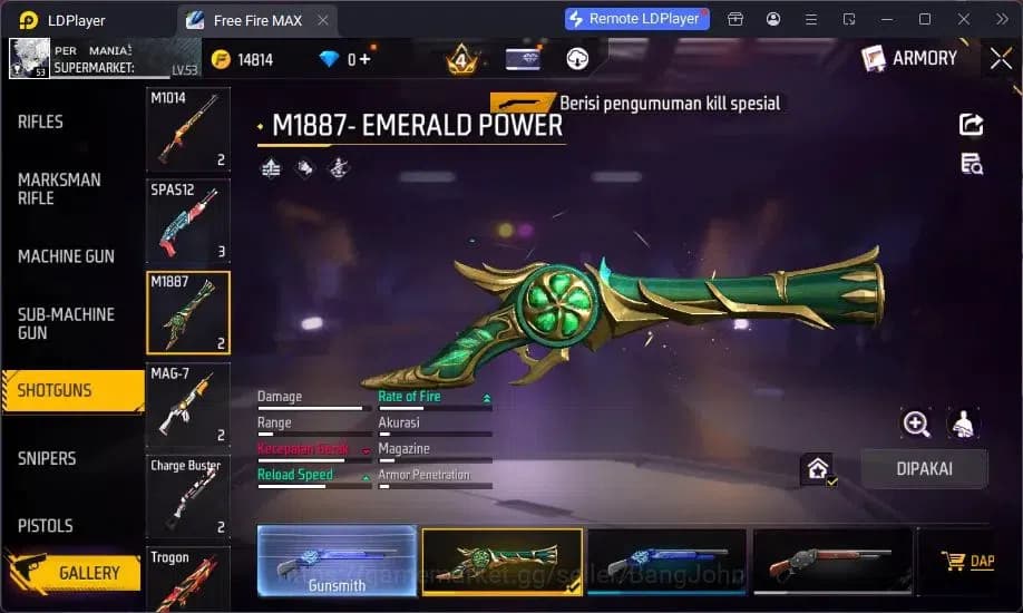 Free Fire Accounts Indonesia | MP40 Chromasonic Lvl 4, SCAR Megalodon image 6