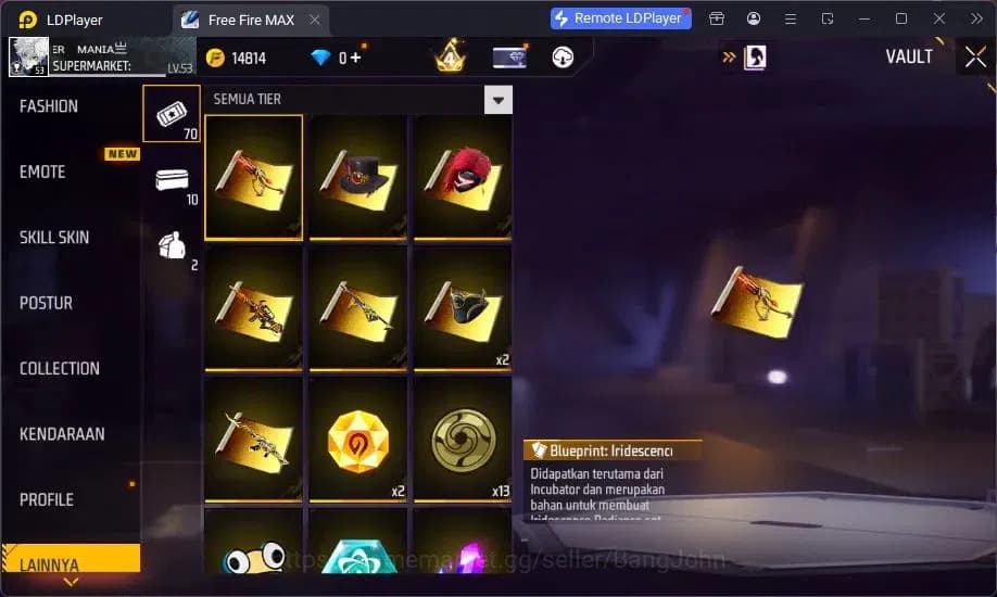 Free Fire Accounts Indonesia | MP40 Chromasonic Lvl 4, SCAR Megalodon image 7