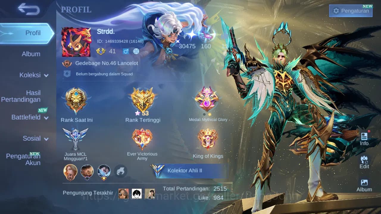 Mobile Legends: Bang Bang Accounts Hero 86 Skin 150 | Prime Granger | Zodiac Selena, image 1