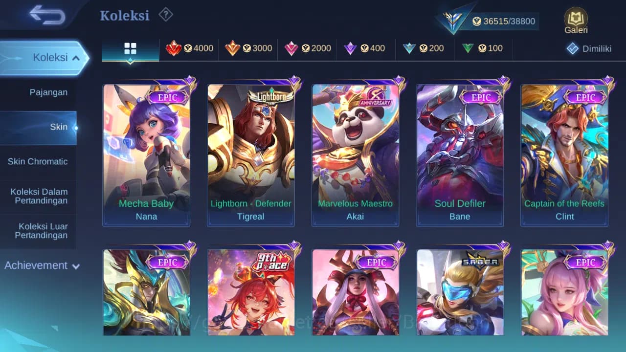 Mobile Legends: Bang Bang Accounts Hero 86 Skin 150 | Prime Granger | Zodiac Selena, image 4