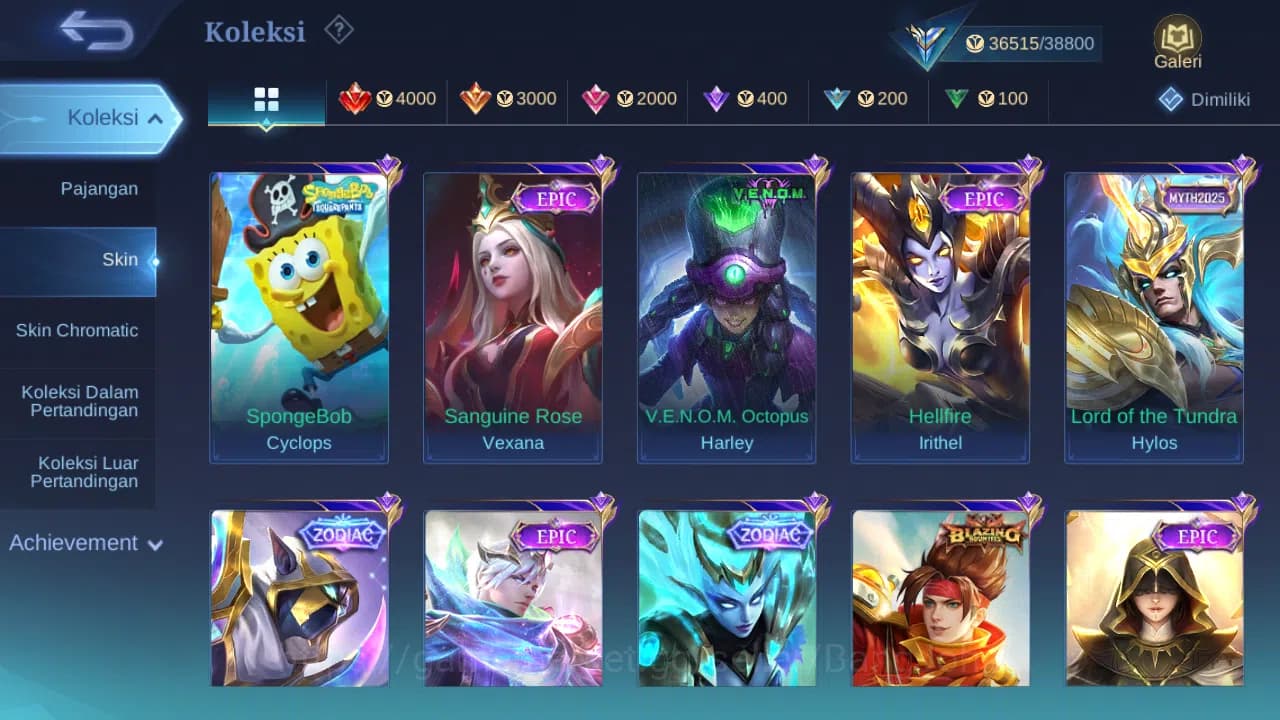Mobile Legends: Bang Bang Accounts Hero 86 Skin 150 | Prime Granger | Zodiac Selena, image 6