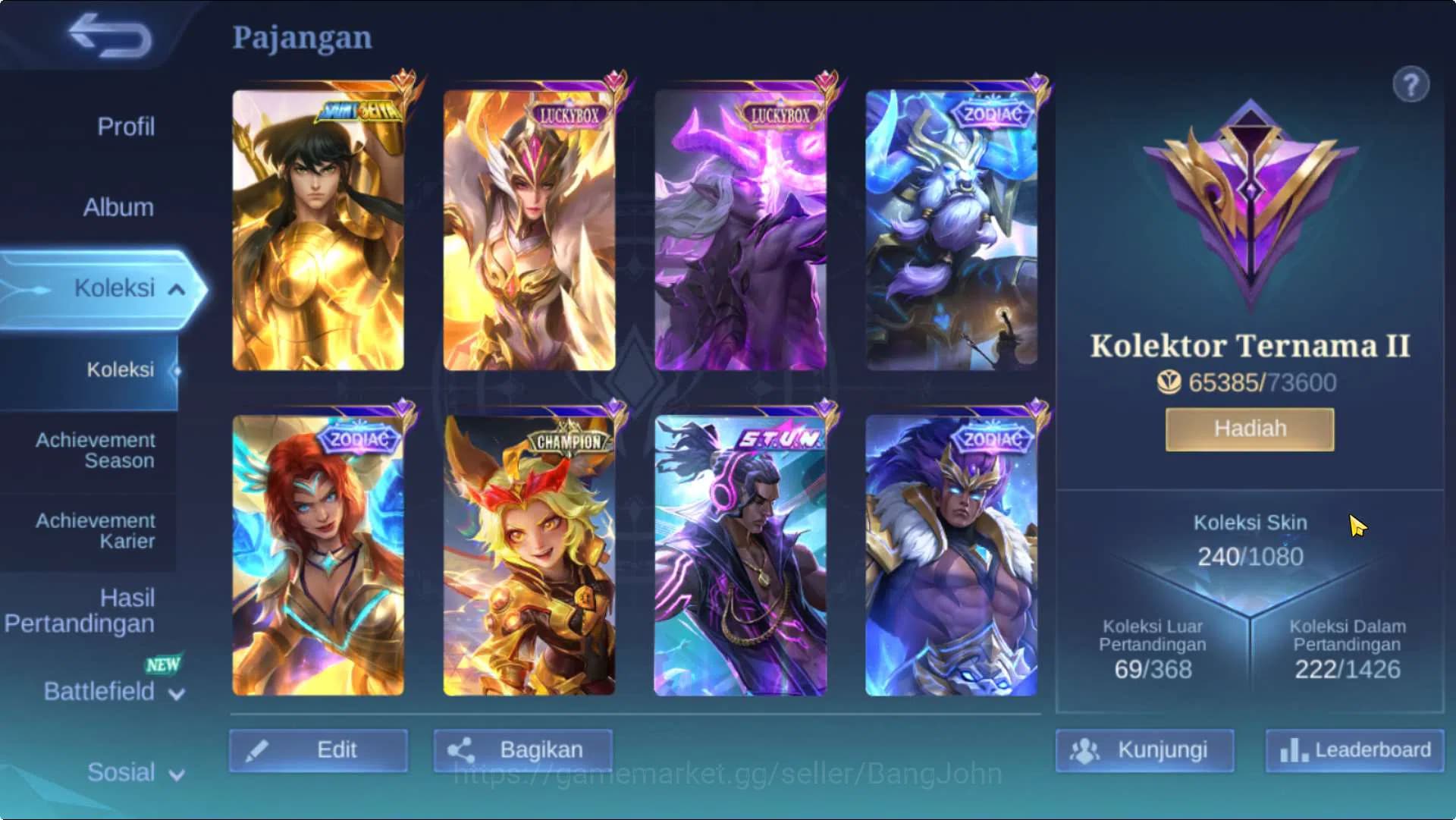 Mobile Legends: Bang Bang Accounts Hero 102 Skin 240 | SaintSaiya Gold Chou, Luckybox image 2