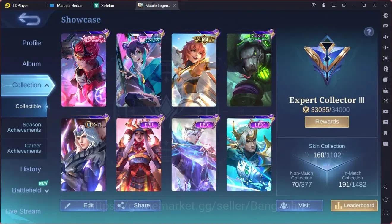 Mobile Legends: Bang Bang Accounts Global | Hero 110 Skin 168|DRAGON Valir Ling Lance image 9