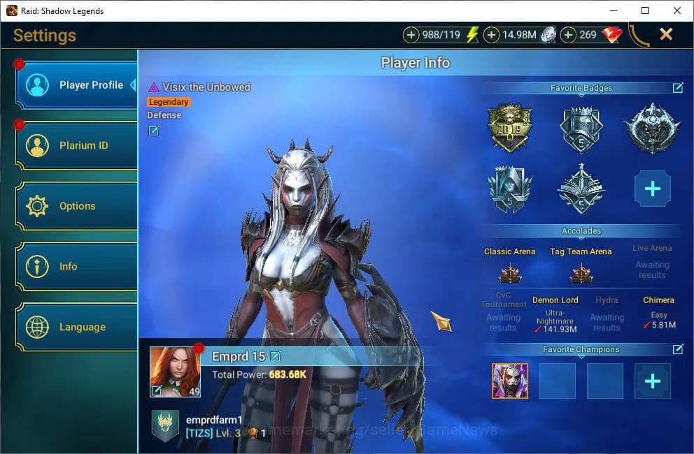 Raid: Shadow Legends Accounts Lv49 683K Power|19 Legendary(Xenomorph,Ninja,Draco image 2
