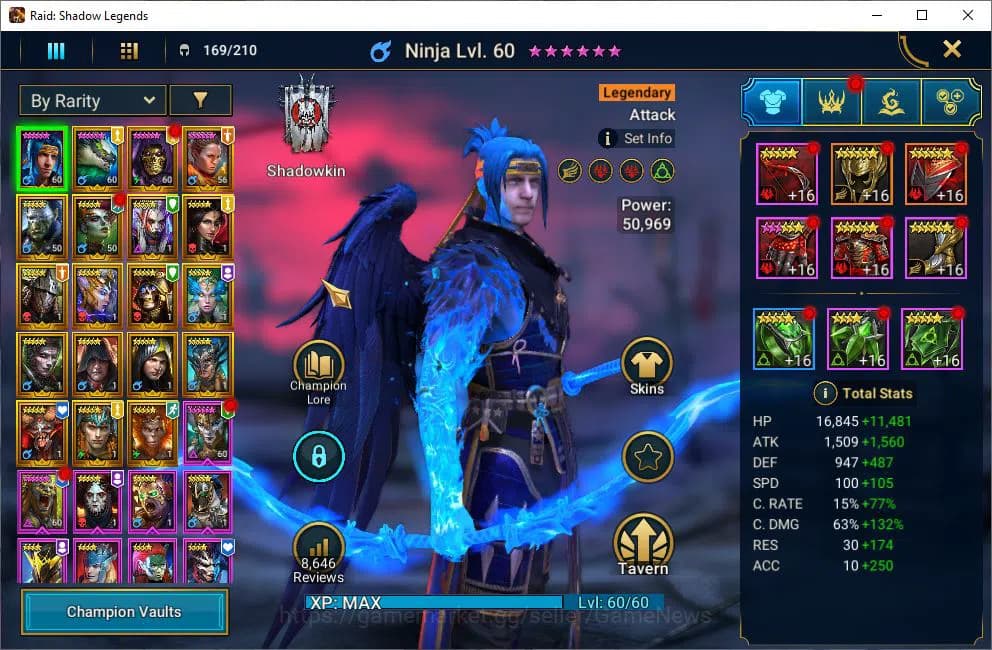 Raid: Shadow Legends Accounts Lv49 683K Power|19 Legendary(Xenomorph,Ninja,Draco image 3
