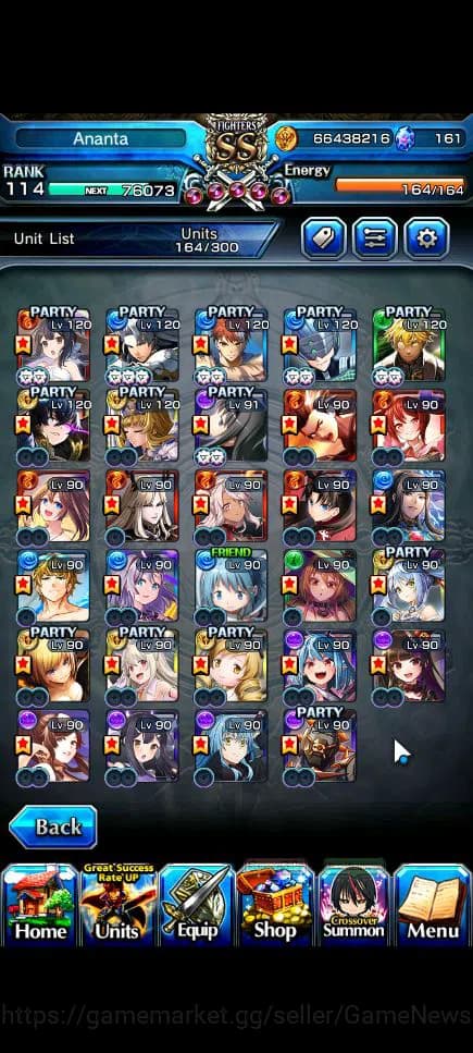 Grand Summoners Accounts Global|Rank 114|68 RGB|29 Ascend|[Inumuta,Roy,Saya image 4